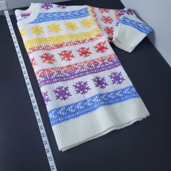 Old Navy Womens Fair Isle Wool Sweater Plus Size XXL Multicolor Snowflake Cozy - Picture 6 of 6